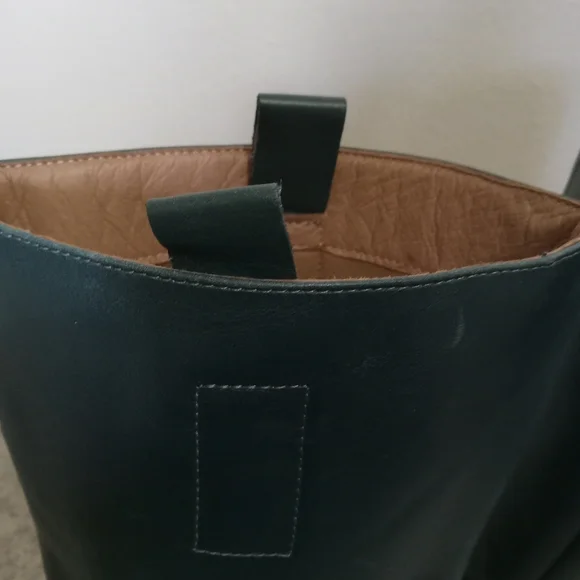 New Free People Tall Leather Tabby Boots in Teal Block Heel Size 38/ 7.5-8 - Picture 8 of 15